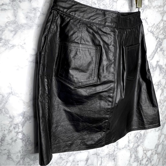 ⭐️ MARCO MORANI 80s LEATHER Fully Lined Pencil Skirt Women’s 28 Inch Waist - Picture 5 of 15